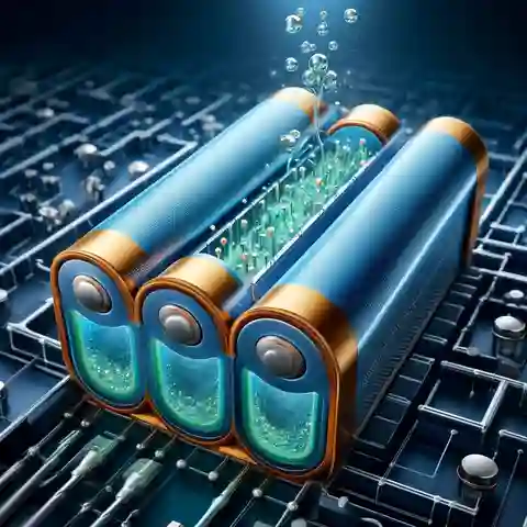 Different Types of Lithium ion Batteries A close up illustration of a lithium ion battery highlighting the flow of lithium ions between the electrodes
